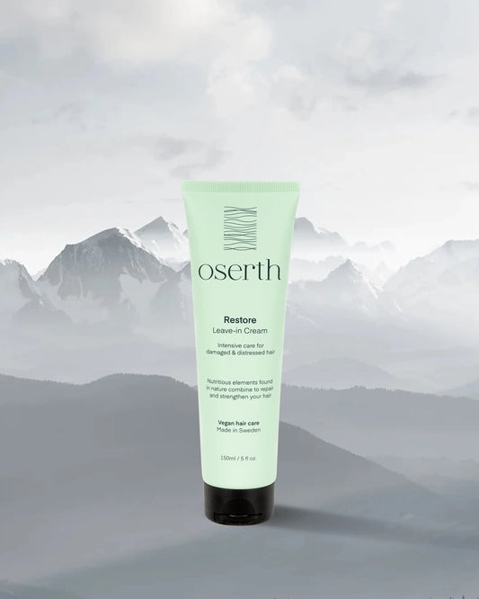 Oserth Restore Collection – Repair and rejuvenate damaged hair with vegan, sustainable products infused with nourishing natural ingredients.