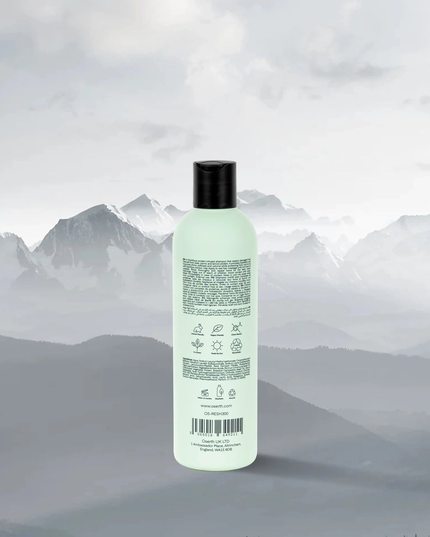 Oserth Restore Collection – Repair and rejuvenate damaged hair with vegan, sustainable products infused with nourishing natural ingredients.